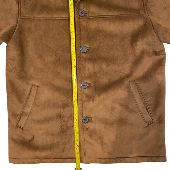 Weatherproof XL Faux Suede Sherpa Bomber Jacket w/ Phone Pouch - Picture 8 of 9